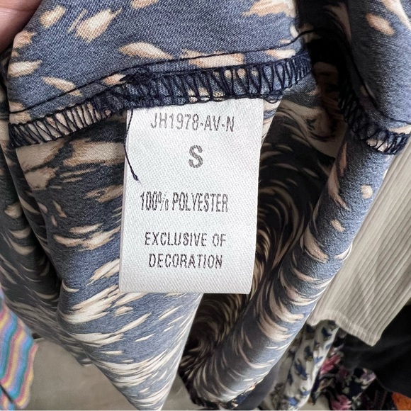 THML Navy and Tan Shirred Waist Puff Sleeve Midi Dress, S - Picture 11 of 13